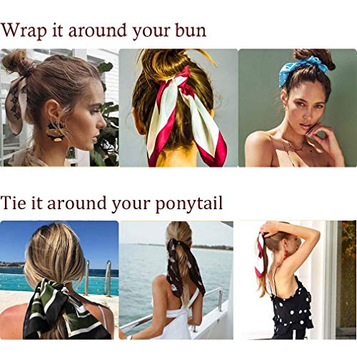 DRESHOW 6 PCS Scrunchies de pelo Bandas de Pelo de Seda Elástica de Satén Ponytail Holder Scrunchy Ties Accesorios de época para Mujeres Niñas