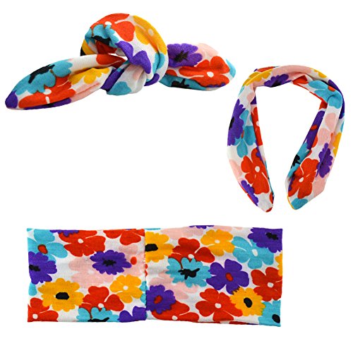 DRESHOW Las mujeres arco nudo flor de la venda Boho Banda para el cabello floral Facial Envoltura de la cabeza Tela de Terry Yoga Deporte Ducha diadema (6 Pack oreja impresa) DRESHOW Las mujeres arco nudo flor de la venda Boho Banda para el cabello floral Facial Envoltura de la cabeza Tela de Terry Yoga Deporte Ducha diadema (6 Pack oreja impresa)