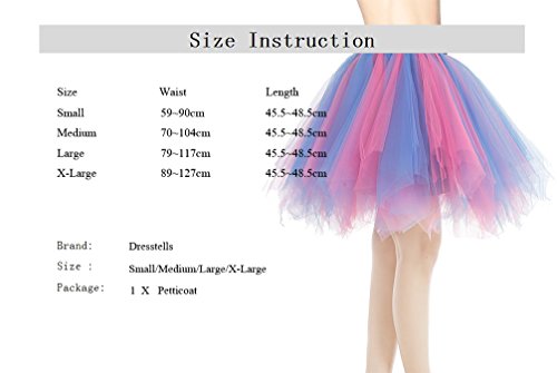 DRESSTELLS Mujeres Fladas Enaguas Cortas Tul Plisada Fiesta Vintage Retro Ballet Black S DRESSTELLS Mujeres Fladas Enaguas Cortas Tul Plisada Fiesta Vintage Retro Ballet Black S