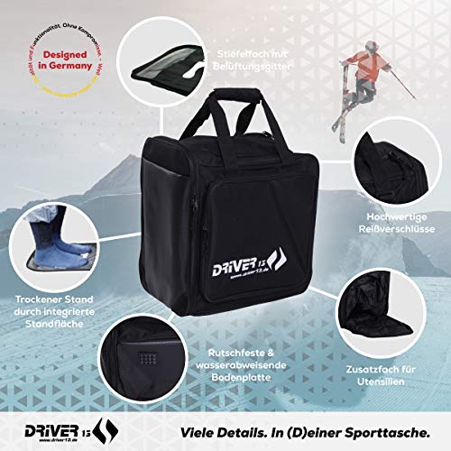 Driver13 - Bolsa para botas de esquí con compartimento para casco y sistema de mochila, color negro 2018 AR-10088