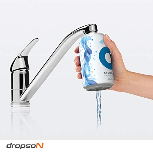 dropson Pack X2 Lata filtrante Filtro de Agua para Grifo, Membrana de microfiltración 100% Natural, 600 litros de Agua filtrada, monitorizable con Smartphone, Llena una Jarra de 1L en 1 min. dropson Pack X2 Lata filtrante Filtro de Agua para Grifo, Membrana de microfiltración 100% Natural, 600 litros de Agua filtrada, monitorizable con Smartphone, Llena una Jarra de 1L en 1 min.