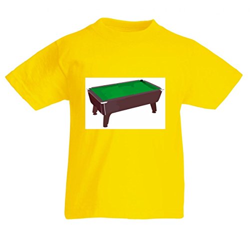 Druckerlebnis24 Camiseta de Piscina de Mesa, Billar, Juego, Verde, paño, Fieltro, Madera, competición, diversión, para Hombre, Mujer, niños, 104 – 5 XL Amarillo Mujer Gr.: Large