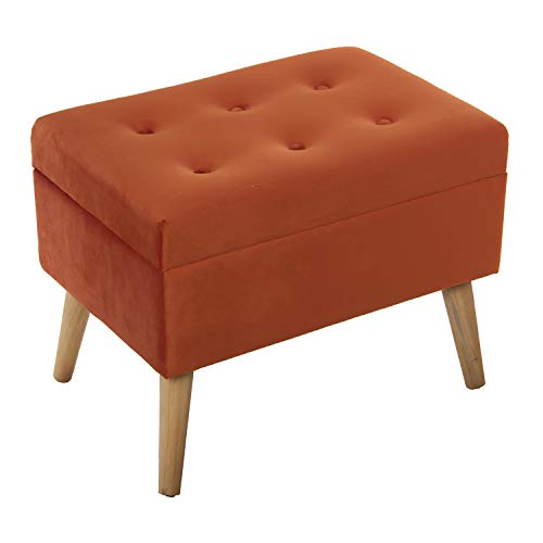 DRW Banqueta Arcon Pie de Cama de Madera y Tela en Caldera 60x40x45cm