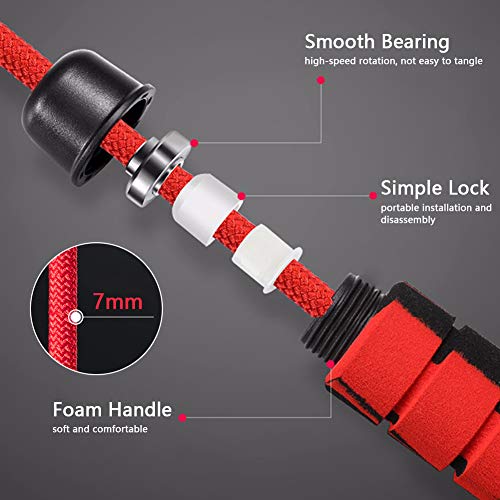 Dsaren Cuerda para Saltar Deporte Ajustable Comba de Saltar Cuerda de Velocidad con Mango de Espuma de Suave y Rodamientos de Bolas para Fitness, Crossfit, Boxeo, Ejercicio, Pérdida de Peso (Rojo) Dsaren Cuerda para Saltar Deporte Ajustable Comba de Saltar Cuerda de Velocidad con Mango de Espuma de Suave y Rodamientos de Bolas para Fitness, Crossfit, Boxeo, Ejercicio, Pérdida de Peso (Rojo)
