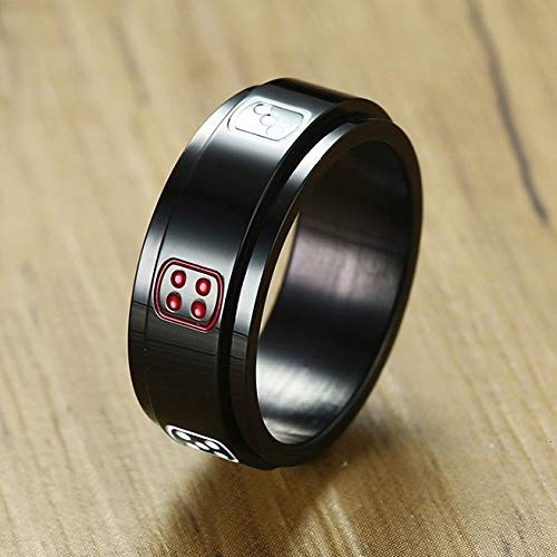 DSBN Suerte 7 Creative Dips Pips Spinner Meditation Anillo para Hombre En Acero Inoxidable Negro Alianzas De Boda Preocupación Ansiedad Joyería 9 DSBN Suerte 7 Creative Dips Pips Spinner Meditation Anillo para Hombre En Acero Inoxidable Negro Alianzas De Boda Preocupación Ansiedad Joyería 9