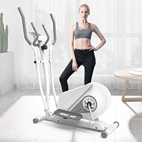 DSHUJC Bicicleta elíptica Máquina para Adelgazar Fitness Máquina elíptica con 8 Niveles de Resistencia y Sensor de frecuencia cardíaca Máquina de Cardio Fitness