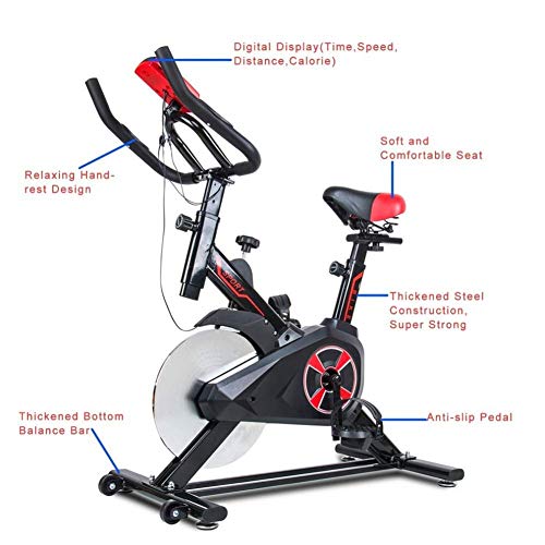 DSHUJC Ciclismo Interior Profesional con Soporte para Brazos, Volante Cromado de 8 kg, Speedbike Compatible con cinturón de Pulso, ergómetro de hasta 150 kg