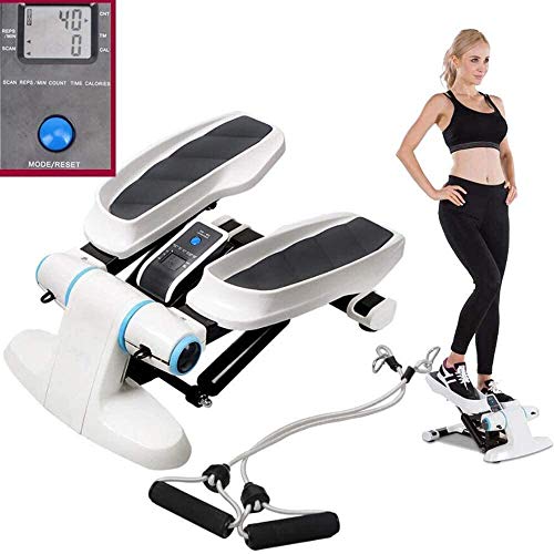 DSHUJC Cintas de Correr para Ejercicios aeróbicos, Pantalla LCD de detección de Movimiento de Steppers para Ejercicios, Dos Cordones elásticos, piernas, glúteos, Brazo