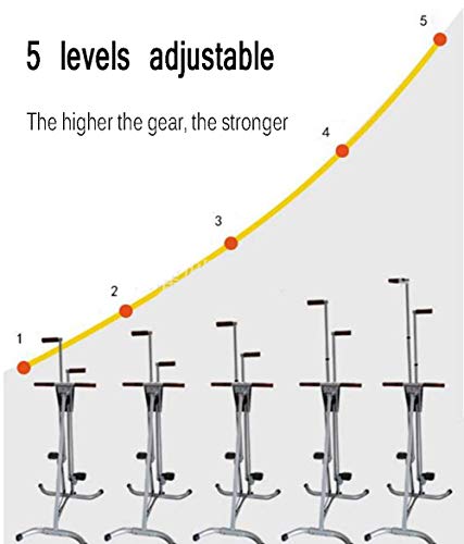 DSHUJC Máquina de Ejercicios para Escalador Vertical, Escalador Vertical para Trabajo Pesado Gym Master, 5 Engranajes Ajustables, Almacenamiento Plegable, Contador LCD, Pedal antideslizan