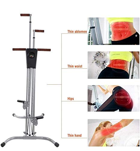 DSHUJC Máquina de Ejercicios para Escalador Vertical, Escalador Vertical para Trabajo Pesado Gym Master, 5 Engranajes Ajustables, Almacenamiento Plegable, Contador LCD, Pedal antideslizan