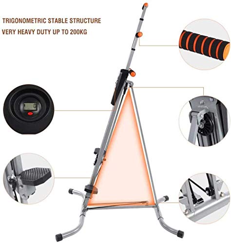 DSHUJC Máquina de Ejercicios para Escalador Vertical, Escalador Vertical para Trabajo Pesado Gym Master, 5 Engranajes Ajustables, Almacenamiento Plegable, Contador LCD, Pedal antideslizan DSHUJC Máquina de Ejercicios para Escalador Vertical, Escalador Vertical para Trabajo Pesado Gym Master, 5 Engranajes Ajustables, Almacenamiento Plegable, Contador LCD, Pedal antideslizan