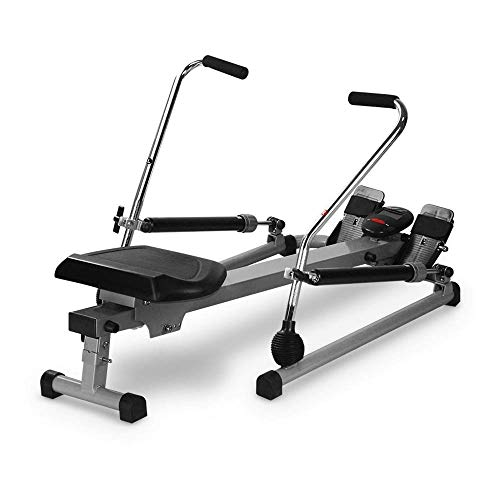 DSHUJC Máquina de Remo, Dispositivo de Remo hidráulico silencioso para el hogar, Entrenamiento de Remo hidráulico de Resistencia Ajustable Plegable y Cardio