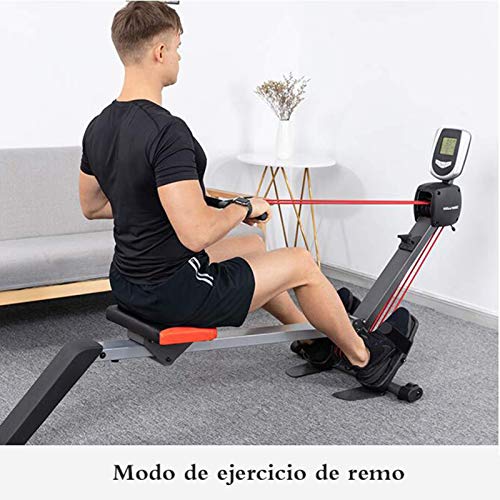 DSHUJC Máquina de Remo Plegable, Modelo 2021 Máquina de Remo Fitness Cardio Workout con 3 Bandas de Resistencia, Peso máximo del Usuario 120 kg, Seguridad Probada