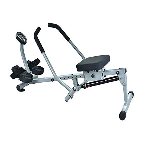 DSHUJC Máquina de Remo, Resistencia Ajustable de 12 Niveles, Entrenador de Remo hidráulico Plegable de Doble Paleta, pequeño Gimnasio silencioso E