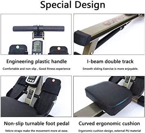 DSHUJC Máquinas de Remo Plegables Máquina de Remo Máquina de Remo casera Ajustable, Máquina de Remo silenciosa Máquina de Remo de Resistencia hidráulica Máquina de rem