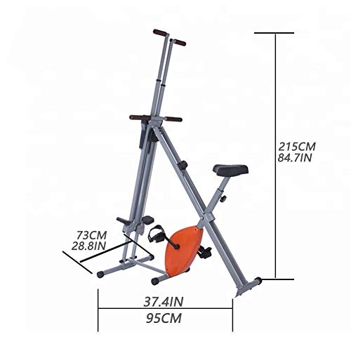 DSHUJC Stoge Máquina de Escalada Vertical Plegable 2 en 1 Escalada Paso a Paso-Ejercicio Bicicleta Plegable-Altura Ajustable-Pantalla Digital Inteligente-para Gimnasio