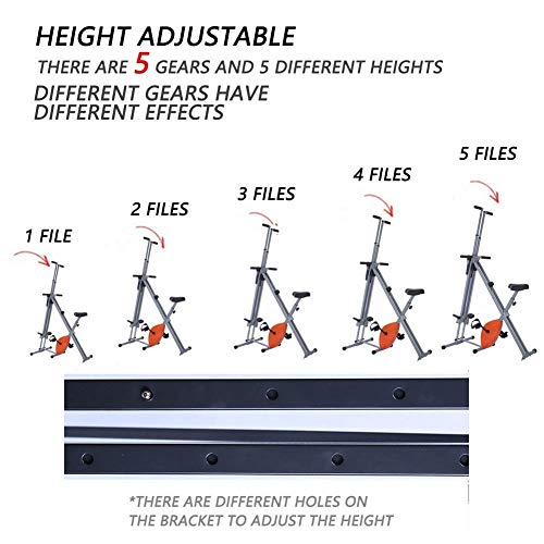 DSHUJC Stoge Máquina de Escalada Vertical Plegable 2 en 1 Escalada Paso a Paso-Ejercicio Bicicleta Plegable-Altura Ajustable-Pantalla Digital Inteligente-para Gimnasio