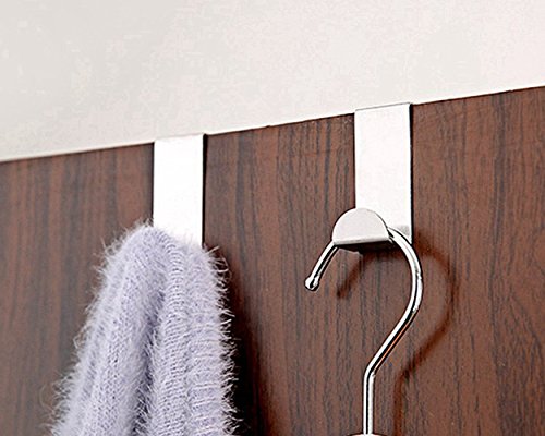 DSstyles Ganchos de puerta 6 piezas de acero inoxidable sobre ganchos de puerta Set ganchos de puerta gancho ganchos organizador para ganchos de almacenamiento en casa - plata DSstyles Ganchos de puerta 6 piezas de acero inoxidable sobre ganchos de puerta Set ganchos de puerta gancho ganchos organizador para ganchos de almacenamiento en casa - plata