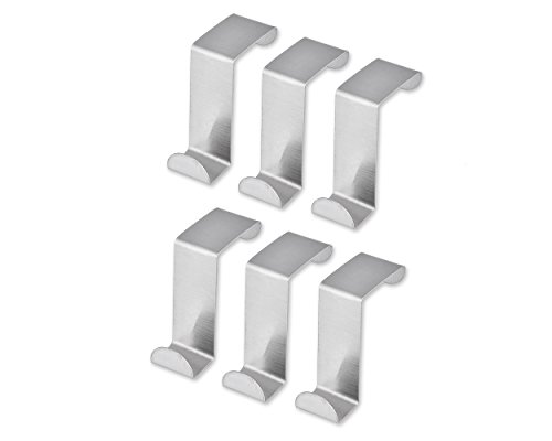 DSstyles Ganchos de puerta 6 piezas de acero inoxidable sobre ganchos de puerta Set ganchos de puerta gancho ganchos organizador para ganchos de almacenamiento en casa - plata DSstyles Ganchos de puerta 6 piezas de acero inoxidable sobre ganchos de puerta Set ganchos de puerta gancho ganchos organizador para ganchos de almacenamiento en casa - plata