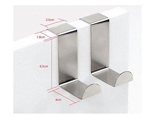 DSstyles Ganchos de puerta 6 piezas de acero inoxidable sobre ganchos de puerta Set ganchos de puerta gancho ganchos organizador para ganchos de almacenamiento en casa - plata DSstyles Ganchos de puerta 6 piezas de acero inoxidable sobre ganchos de puerta Set ganchos de puerta gancho ganchos organizador para ganchos de almacenamiento en casa - plata