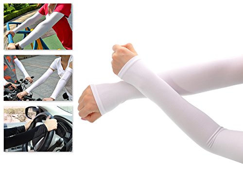 DSstyles Mangas de Brazo Manga de Refrigeración Protección UV Antideslizante Manga de Codo Para el Ciclismo de Deportes de Senderismo Jogging de Conducción de golf al aire libre 1 par