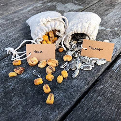 DUAMY Bolsitas para Regalos de Tela de arpillera con Etiquetas de Papel Kraft. Bodas, comuniones, bautizos, etc. Pack de 25 Bolsas/saquitos de Yute y Lino y 25 Etiquetas de cartón DUAMY Bolsitas para Regalos de Tela de arpillera con Etiquetas de Papel Kraft. Bodas, comuniones, bautizos, etc. Pack de 25 Bolsas/saquitos de Yute y Lino y 25 Etiquetas de cartón