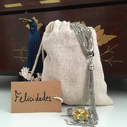 DUAMY Bolsitas para Regalos de Tela de arpillera con Etiquetas de Papel Kraft. Bodas, comuniones, bautizos, etc. Pack de 25 Bolsas/saquitos de Yute y Lino y 25 Etiquetas de cartón DUAMY Bolsitas para Regalos de Tela de arpillera con Etiquetas de Papel Kraft. Bodas, comuniones, bautizos, etc. Pack de 25 Bolsas/saquitos de Yute y Lino y 25 Etiquetas de cartón