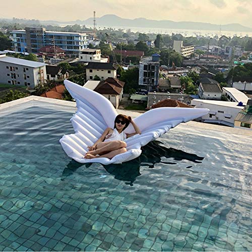 DUANYR-Swimming Ring ala de ángel Piscina de natación Flotador Inflable, Anillo de natación Fila Flotante Cama Flotante Cama de Agua Alas de ángel Montaje en Verano Sala de baño para Adultos y niños