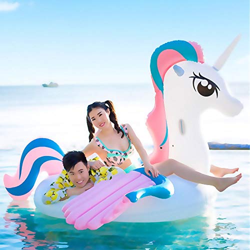 DUANYR-Swimming Ring Color Gigante ala Unicornio Inflable Adulto Flotante, Piscina Juguetes Tumbonas Colchoneta de Playa Cama de Agua Carga 200 KG (Color: Blanco, Tamaño: 265 * 220 * 165cm) DUANYR-Swimming Ring Color Gigante ala Unicornio Inflable Adulto Flotante, Piscina Juguetes Tumbonas Colchoneta de Playa Cama de Agua Carga 200 KG (Color: Blanco, Tamaño: 265 * 220 * 165cm)
