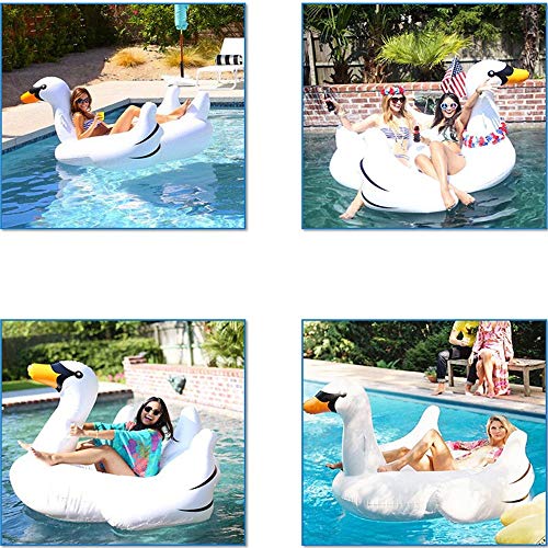 DUANYR-Swimming Ring Flotación Inflable del Cisne Blanco Gigante, Agua Inflable Flotación del Cisne Blanco Adulta Monte Adulto Anillo de natación Agua Ocio Juego Foto Adecuado para Piscina/Fiesta