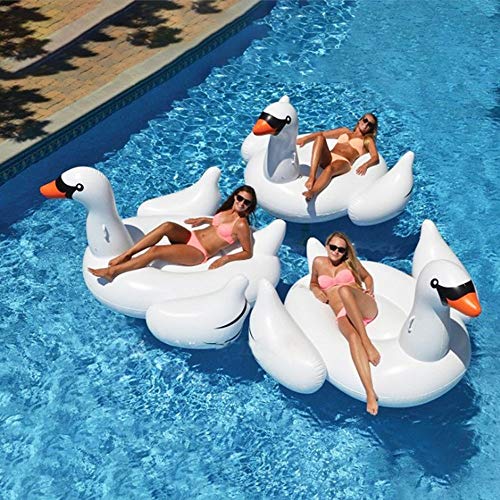 DUANYR-Swimming Ring Flotación Inflable del Cisne Blanco Gigante, Agua Inflable Flotación del Cisne Blanco Adulta Monte Adulto Anillo de natación Agua Ocio Juego Foto Adecuado para Piscina/Fiesta