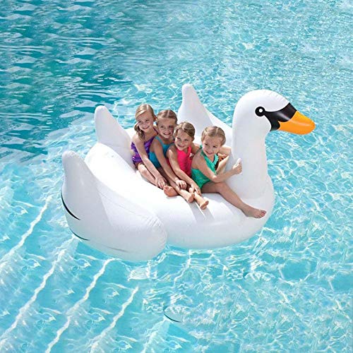 DUANYR-Swimming Ring Flotación Inflable del Cisne Blanco Gigante, Agua Inflable Flotación del Cisne Blanco Adulta Monte Adulto Anillo de natación Agua Ocio Juego Foto Adecuado para Piscina/Fiesta