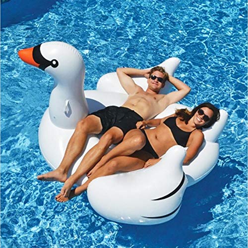 DUANYR-Swimming Ring Flotación Inflable del Cisne Blanco Gigante, Agua Inflable Flotación del Cisne Blanco Adulta Monte Adulto Anillo de natación Agua Ocio Juego Foto Adecuado para Piscina/Fiesta