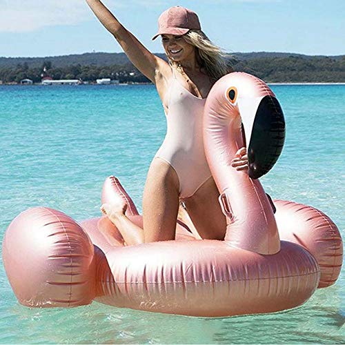 DUANYR-Swimming Ring Gigante Inflable Flotante Flamingo Verano Juguete Inflable Flamenco Piscina Flotador Flotador de Agua Paseo en Billar en la Piscina Novedad Juguete de Playa