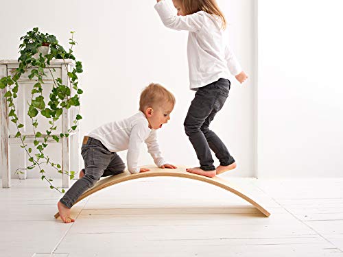 Duck Woodworks Birch Balance Board | Montessori Wooden Board | Rocking Board | Wobble Board