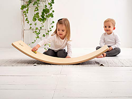 Duck Woodworks Birch Balance Board | Montessori Wooden Board | Rocking Board | Wobble Board