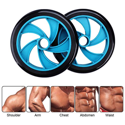 Ducomi Ab Roller abdominales – Rueda abdominal para casa y gimnasio con alfombrilla de rodilla incluida – Rueda Fitness ejercicios espalda, brazos y abdominales, rodillo muscular ABS Wheel