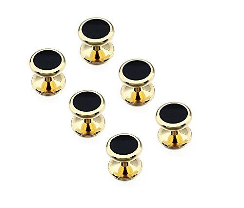 Ducomi - Conjunto de Gemelos y 6 Botones de Camisa para Hombres - Accesorio Elegante Ideal para Reuniones de Negocios y Ocasiones Especiales (Gold/Black) Ducomi - Conjunto de Gemelos y 6 Botones de Camisa para Hombres - Accesorio Elegante Ideal para Reuniones de Negocios y Ocasiones Especiales (Gold/Black)