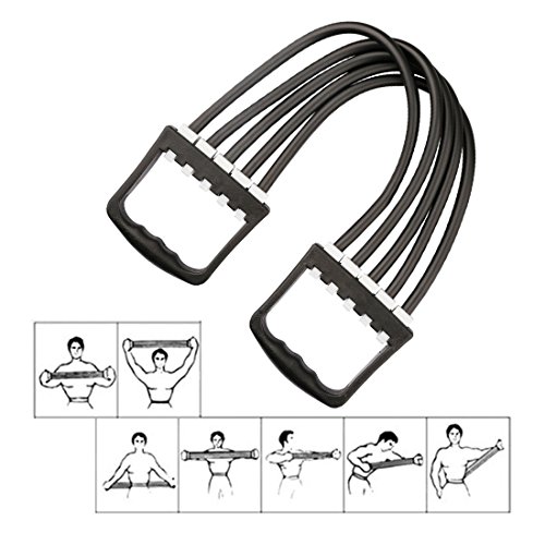 Ducomi Expansor de Pecho Ajustable con Bandas Elásticas para Resistencia, Ejercicio y Fortalecimiento Muscular - Expansor de Pecho con Muelles para Fitness, Atletismo, Body Building y Gimnasia (30 Kg)