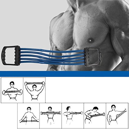 Ducomi Expansor de Pecho Ajustable con Bandas Elásticas para Resistencia, Ejercicio y Fortalecimiento Muscular - Expansor de Pecho con Muelles para Fitness, Atletismo, Body Building y Gimnasia (30 Kg)