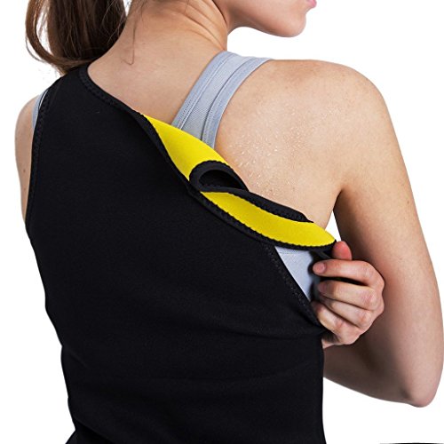 Ducomi Faja Reductora Mujer - Camisetas Sauna Adelgazante - Ajustada para Lograr una Silueta Abdomen Plano - Ideal Mientras se Practica Deporte y en la Vida Cotidiana (M, Negro)