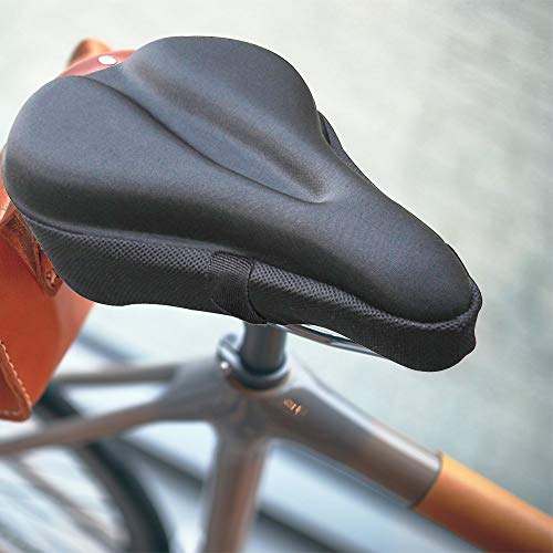 Ducomi Funda para sillín de bicicleta con almohadilla de gel acolchada, ergonómica y suave, para pedalear sin dolor, bicicleta estática, spinning, bicicletas de carreras y ciudad, (Red)