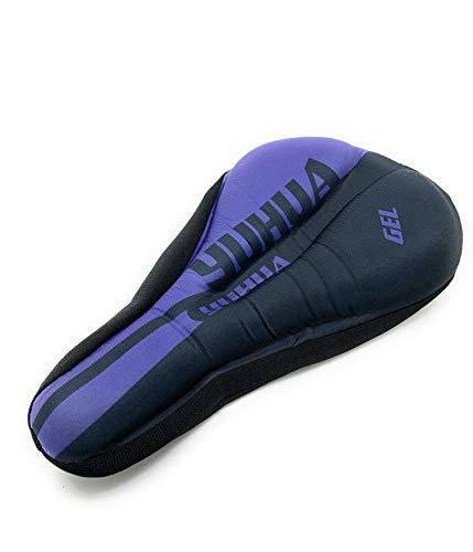 Ducomi - Funda para sillín de bicicleta con almohadilla de gel acolchada, ergonómica y suave para pedalear sin dolor, para bicicleta de carreras, ciudad, spinning (Purple)