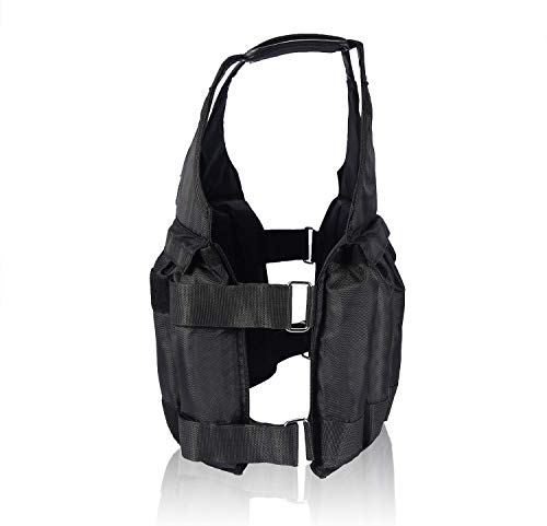 Ducomi Luc Chaleco Lastrado Ajustable - Chaleco de Lastre con Bolsas de Arena Extraíbles - Fitness, Entrenamiento de Gimnasio, Chalecos con Peso, Corpiño Pesado - Pesos NO INCLUIDOS (50 kg)