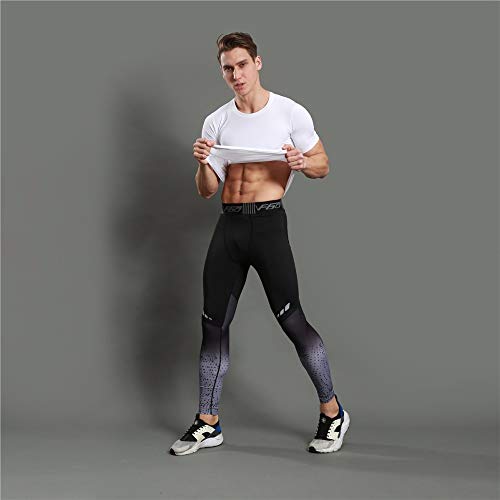 Ducomi Pantalones Deportivos de Compresión - Pantalones de Yoga Elásticos para Hombres - Mallas Deportivas Estampadas - Entrenamiento Físico Masculino Gimnasio Ejercicio Correr (Rojo, EU XS)