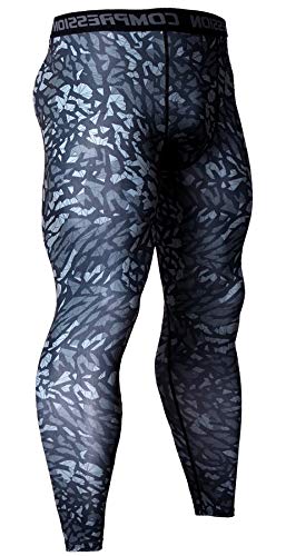 Ducomi Pantalones Deportivos de Compresión - Pantalones de Yoga Estirables para Hombres - Mallas Deportivas de Camuflaje - Entrenamiento de Fitness Masculino Leggings para Trotar - (Azul/S)