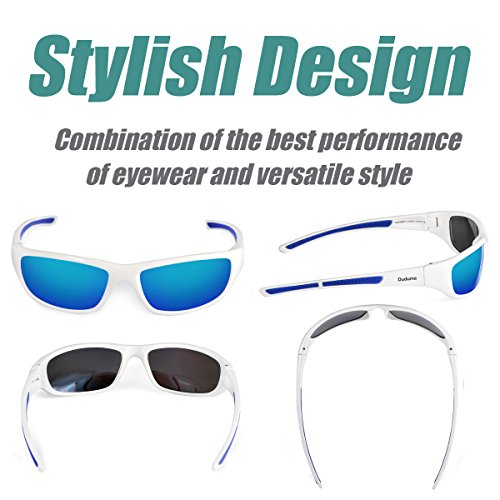 Duduma Gafas de Sol Deportivas Polarizadas Para Hombre Perfectas Para Esquiar Golf Correr Ciclismo TR8116 Súper Liviana Para Hombre y Para Mujer (marco blanco con lente azul) Duduma Gafas de Sol Deportivas Polarizadas Para Hombre Perfectas Para Esquiar Golf Correr Ciclismo TR8116 Súper Liviana Para Hombre y Para Mujer (marco blanco con lente azul)