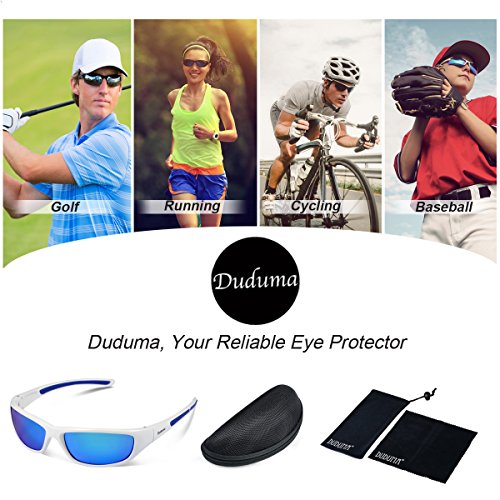Duduma Gafas de Sol Deportivas Polarizadas Para Hombre Perfectas Para Esquiar Golf Correr Ciclismo TR8116 Súper Liviana Para Hombre y Para Mujer (marco blanco con lente azul) Duduma Gafas de Sol Deportivas Polarizadas Para Hombre Perfectas Para Esquiar Golf Correr Ciclismo TR8116 Súper Liviana Para Hombre y Para Mujer (marco blanco con lente azul)