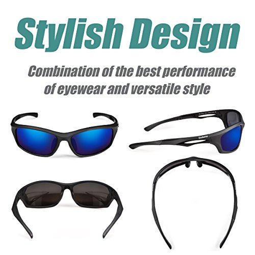 Duduma Gafas de Sol Deportivas Polarizadas Para Hombre Perfectas Para Esquiar Golf Correr Ciclismo TR90 Súper Liviana Para Hombre y Para Mujer (marco mate negro con lente azul) Duduma Gafas de Sol Deportivas Polarizadas Para Hombre Perfectas Para Esquiar Golf Correr Ciclismo TR90 Súper Liviana Para Hombre y Para Mujer (marco mate negro con lente azul)