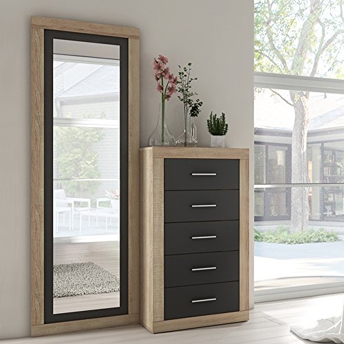 duehome HomeSouth - Espejo de Pared, Mural con Luna Modelo Lara, Acabado en Color Cambria y Grafito, Medidas: 180 cm (Alto) x 60 cm (Ancho) x 3,5 cm (Fondo) duehome HomeSouth - Espejo de Pared, Mural con Luna Modelo Lara, Acabado en Color Cambria y Grafito, Medidas: 180 cm (Alto) x 60 cm (Ancho) x 3,5 cm (Fondo)